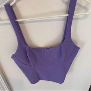 Purple bustier corset like top